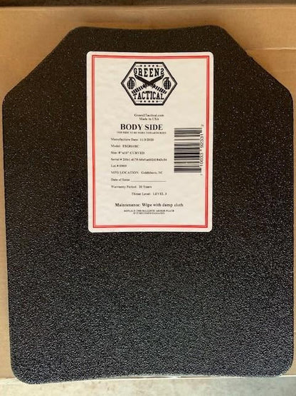 Level III Curved Plates 10x12 or 8x10- 2 plates made from AR500 Steel
