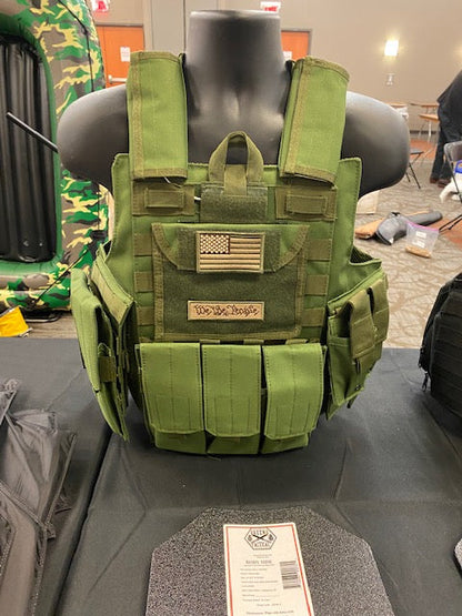 Tactical Vest Plate Carrier W/ 2 10x12 Curved Plates- BUNDLE