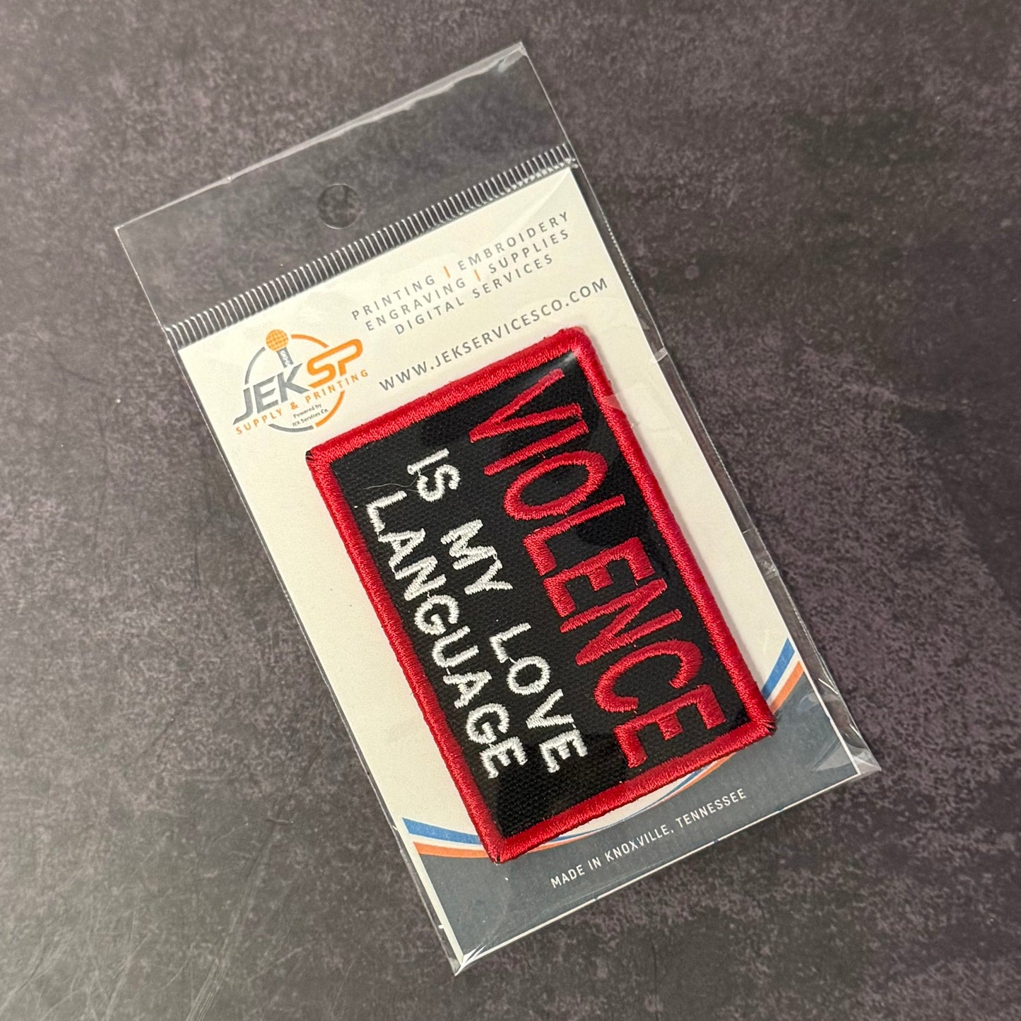 Violence Is My Love Language Funny Morale Patch | Made in USA | VELCRO® Brand Hook Backing